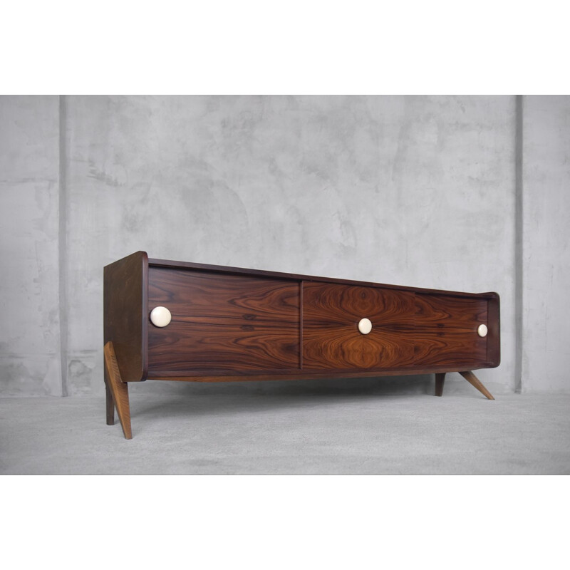 Mid-Century Long Sideboard, Rosewood Scandinavian 1960s