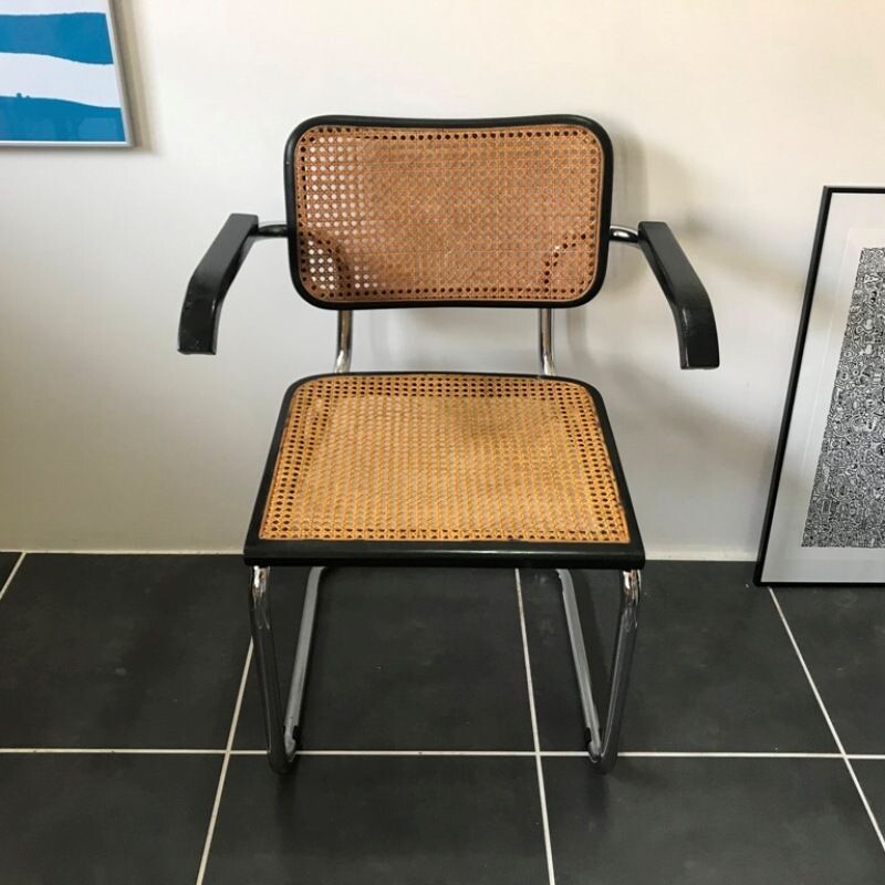 Vvintage armchairs with armrests Cesca B64 Marcel Breuer armchair vintage 1970