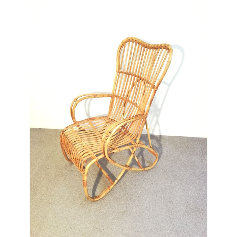 Pair of vintage rattan armchairs Rohé Noordwolde