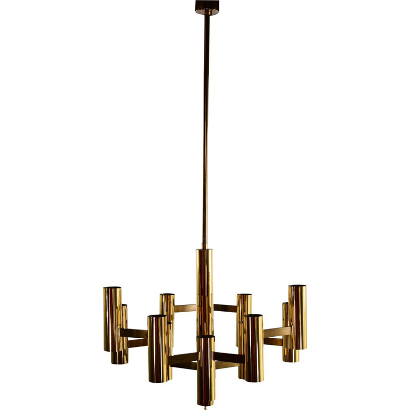 Vintage chandelier by Gaetano Sciolari for Boulanger