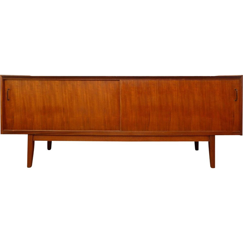 Vintage teak sideboard with 2 sliding doors