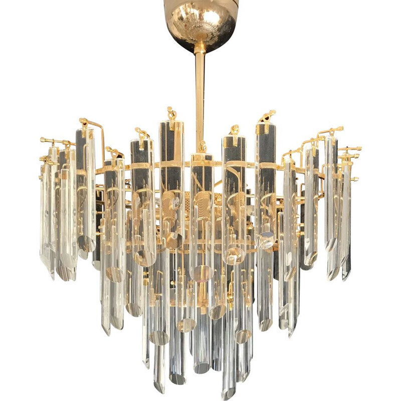 Vintage golden chandelier Venini 1980