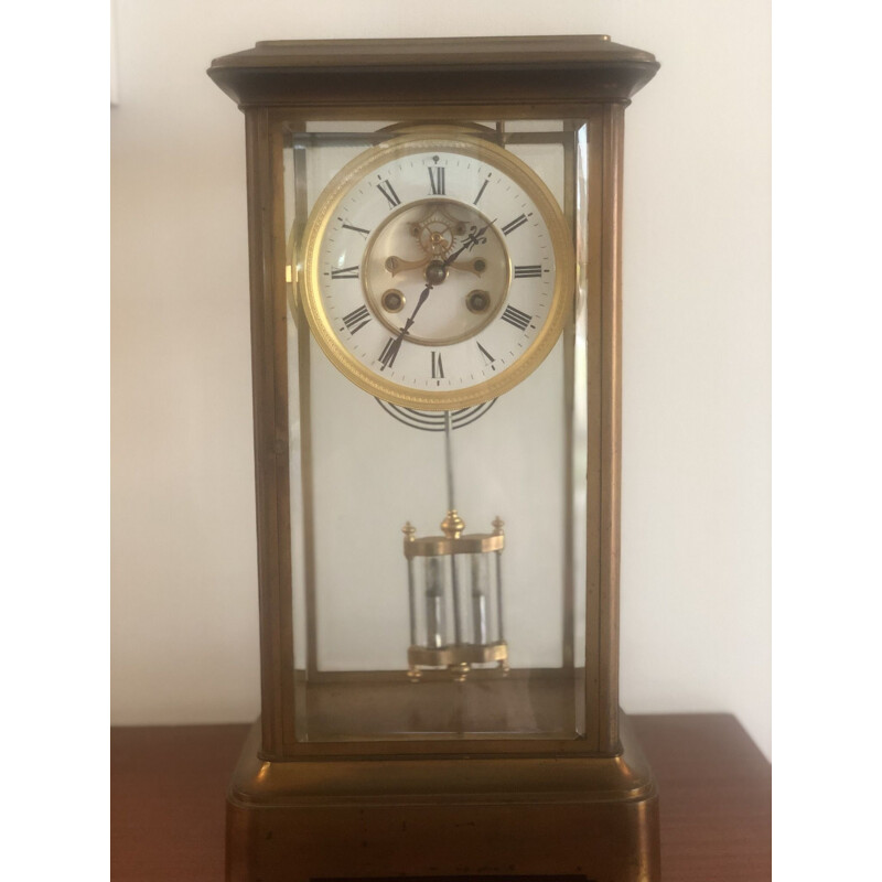 Vintage Samuel Marti brass clock, 1900