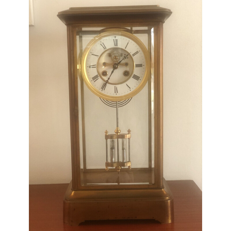 Vintage Samuel Marti brass clock, 1900