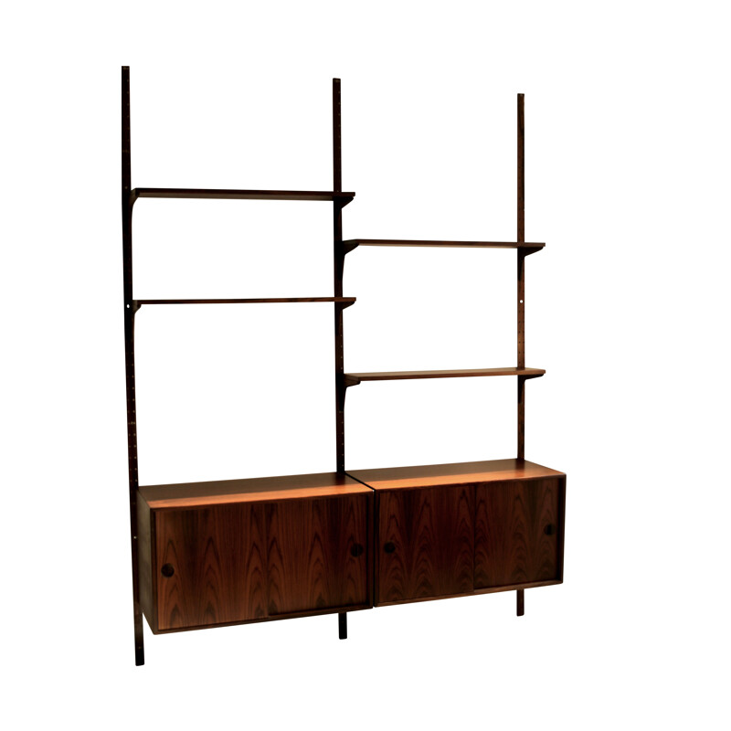 Wall bookcase in rosewood, and THYGESEN SORENSEN