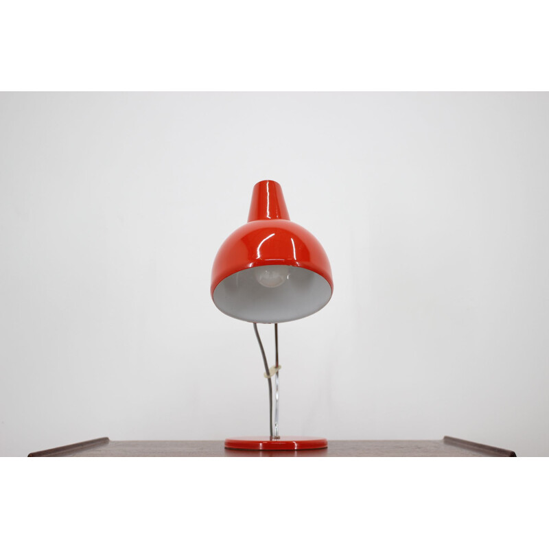 Vintage Table Lamp for Lidokov, by Josef Hurka Red Czechoslovakia 1970s 