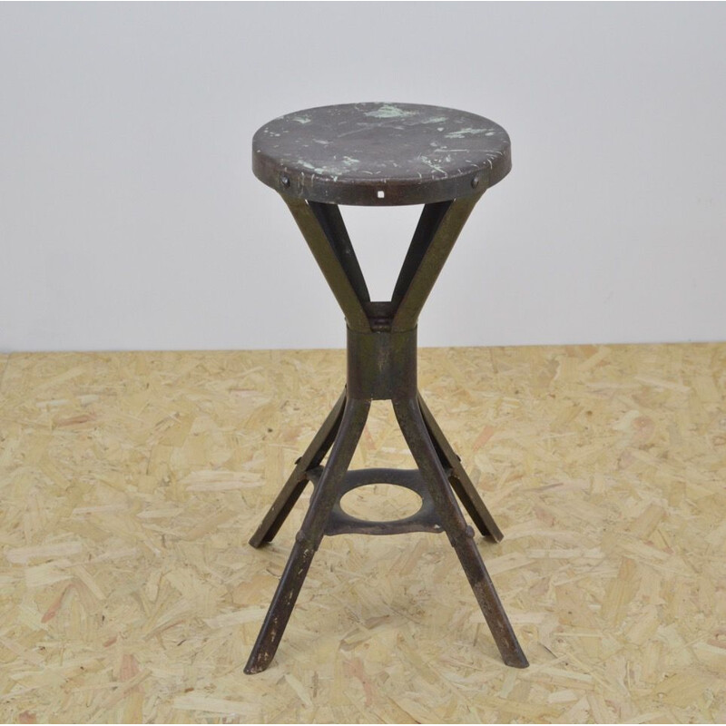 Vintage Industrial Stool by Evertaut Lancashire England 1950s