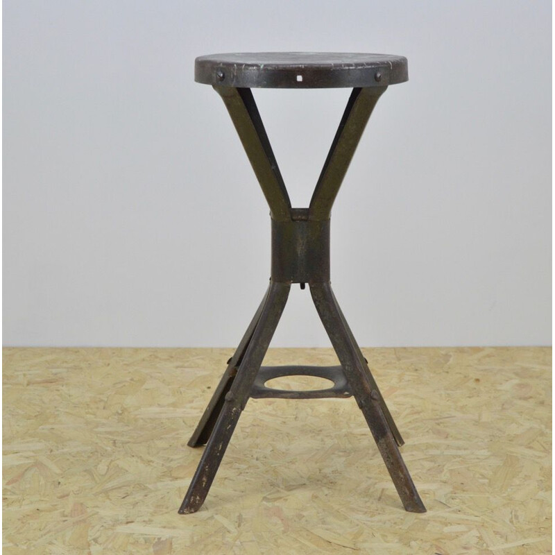 Vintage Industrial Stool by Evertaut Lancashire England 1950s