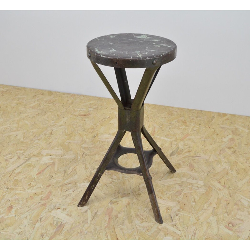 Vintage Industrial Stool by Evertaut Lancashire England 1950s