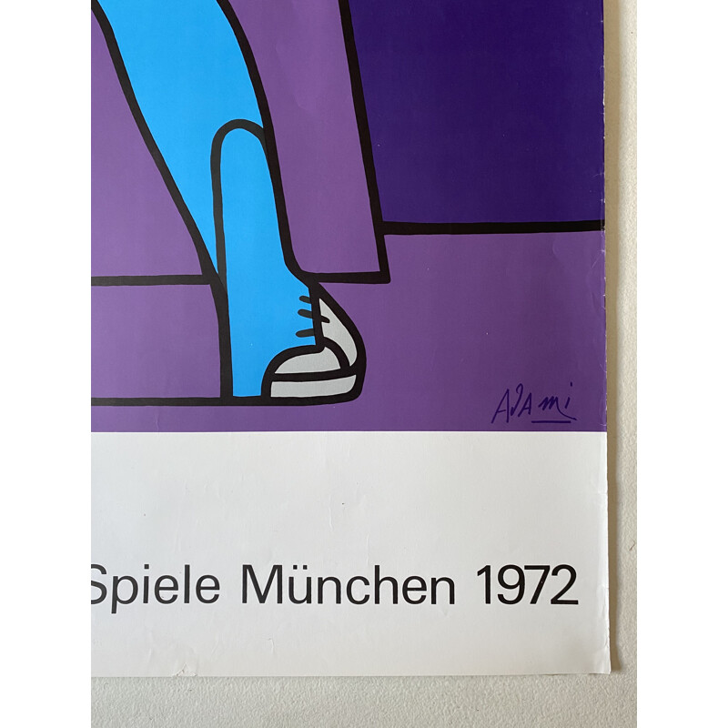 Vintage Large Poster Valerio Adami Olympische Spiele München - 1972