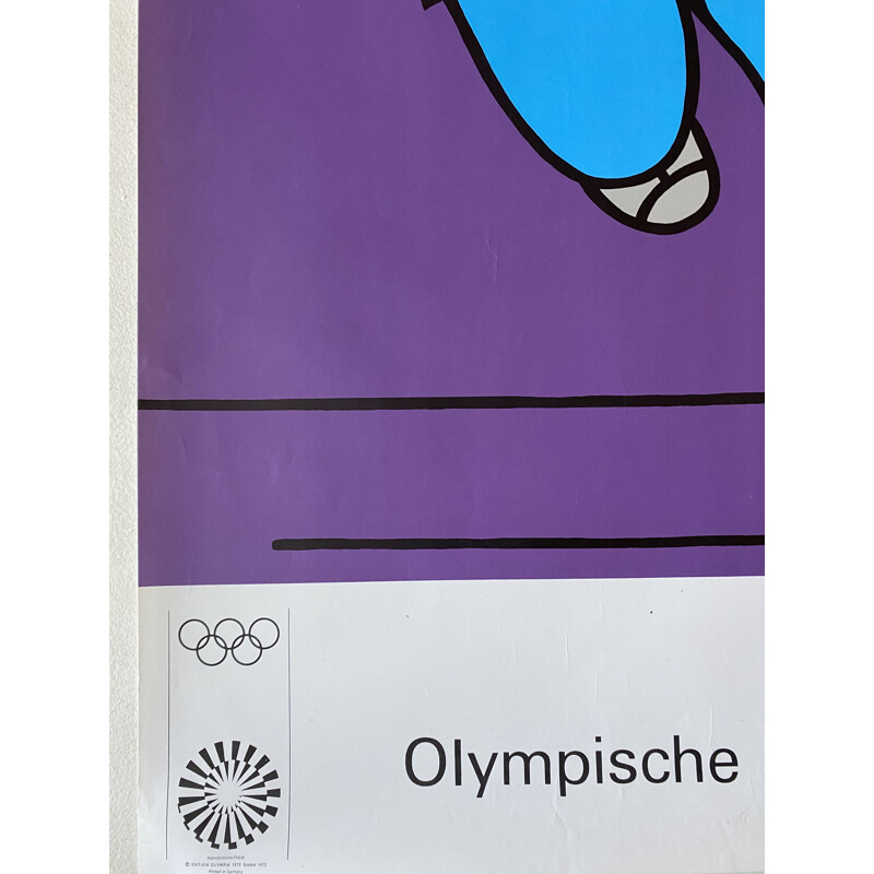 Vintage Large Poster Valerio Adami Olympische Spiele München - 1972