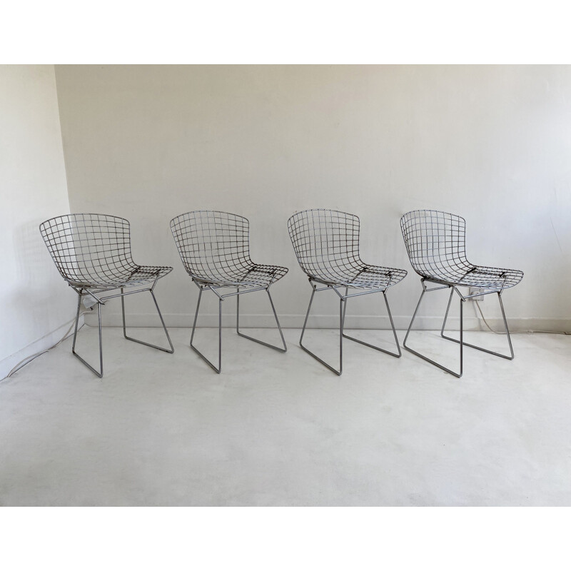 Lot de 4 chaises Bertoia vintage 1ere edition Knoll 1962