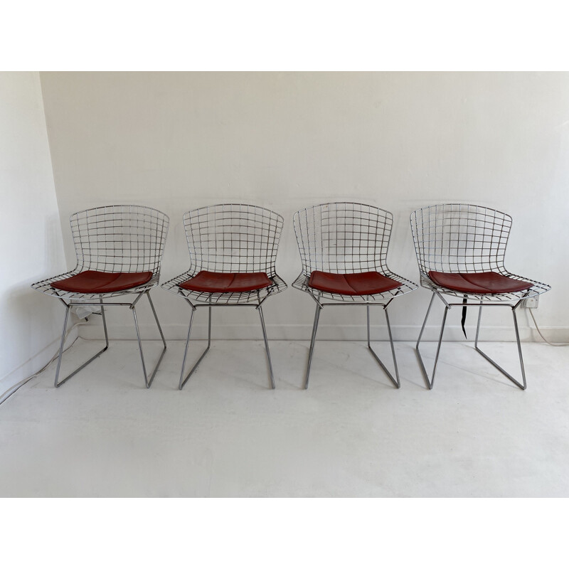 Lot de 4 chaises Bertoia vintage 1ere edition Knoll 1962