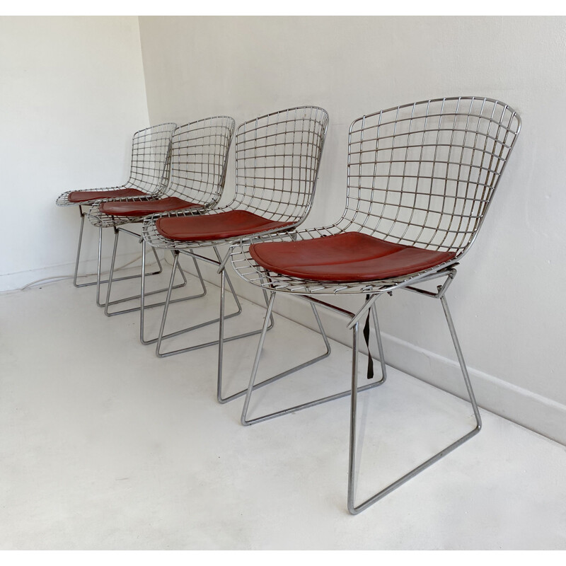 Lot de 4 chaises Bertoia vintage 1ere edition Knoll 1962