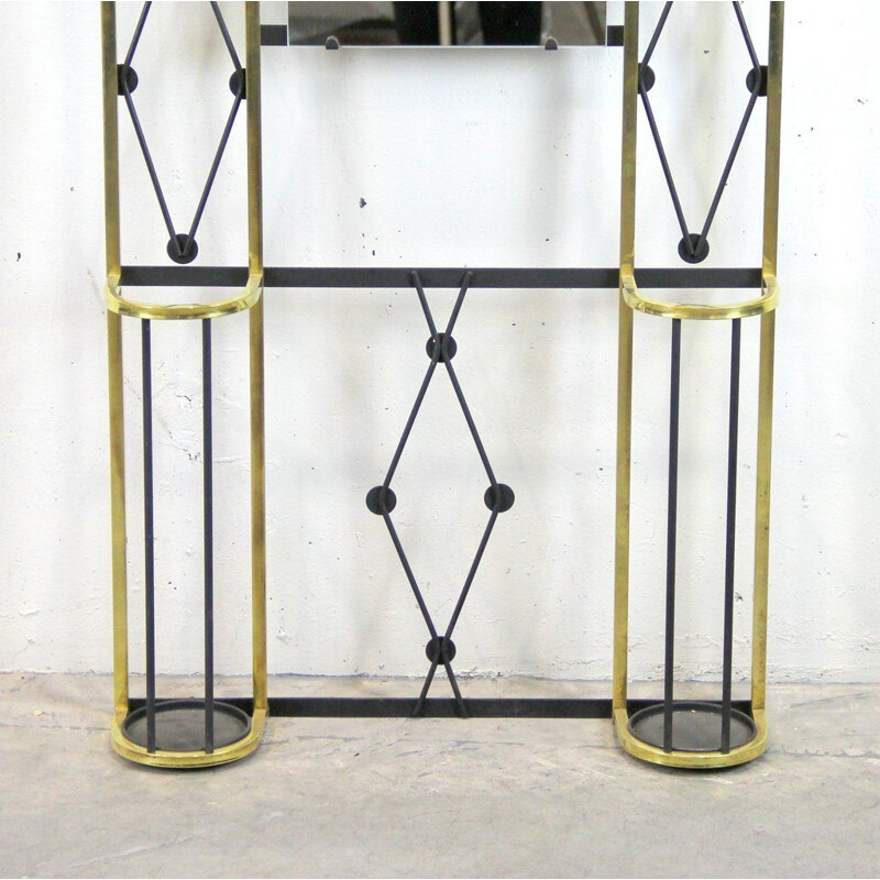 Vintage Art Deco coat rack with umbrella stand and light, France, 1940