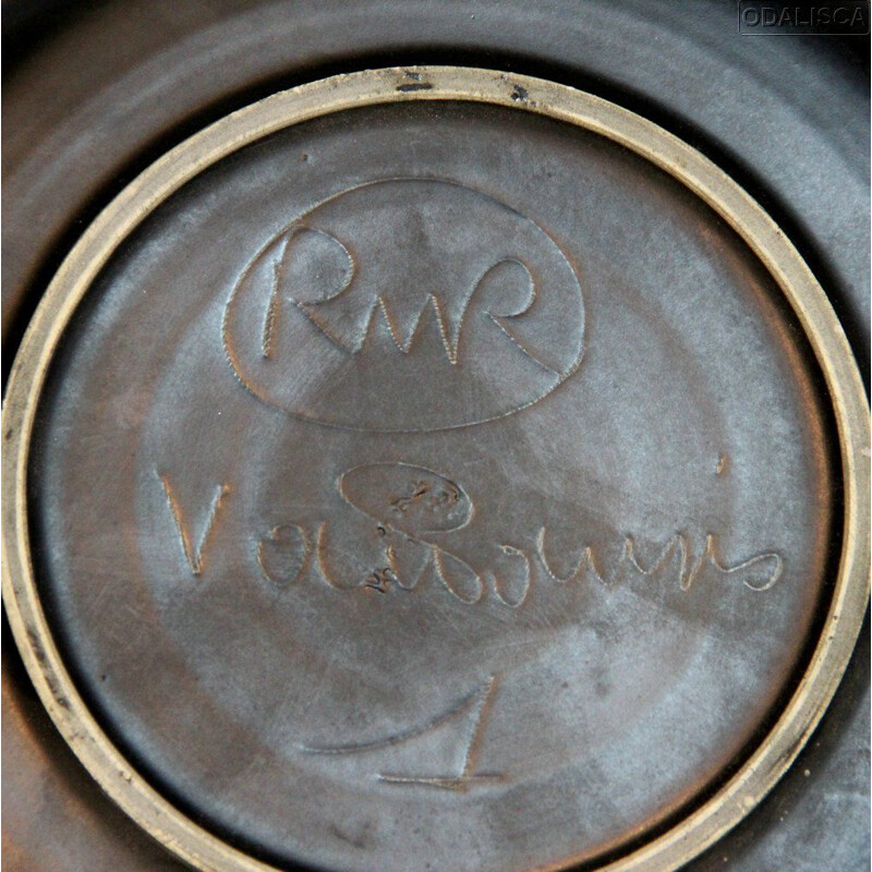 Pareja de placas de cerámica vintage de René Neveu, Francia