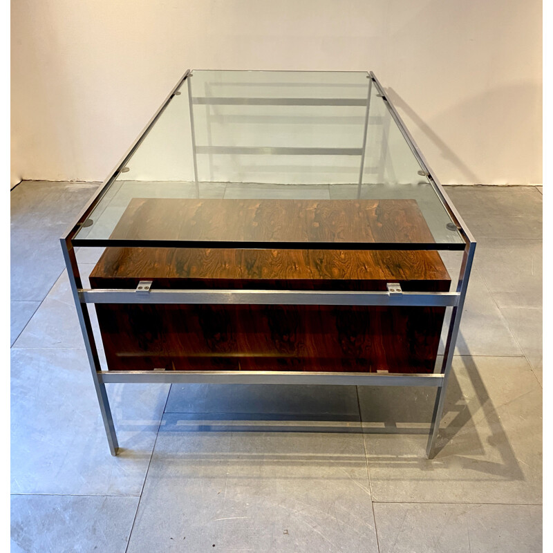 Vintage rosewood veneer desk by Preben Fabricius and Jørgen Kastholm, 1984