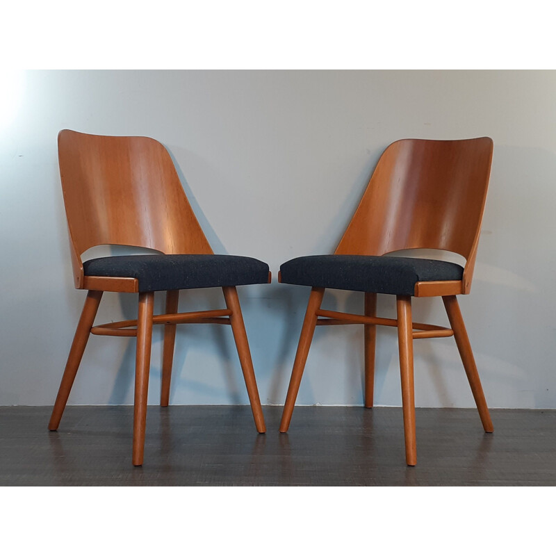 Set 6 Vintage Chairs Model 514 design Radomir Hofman, Czech 1963
