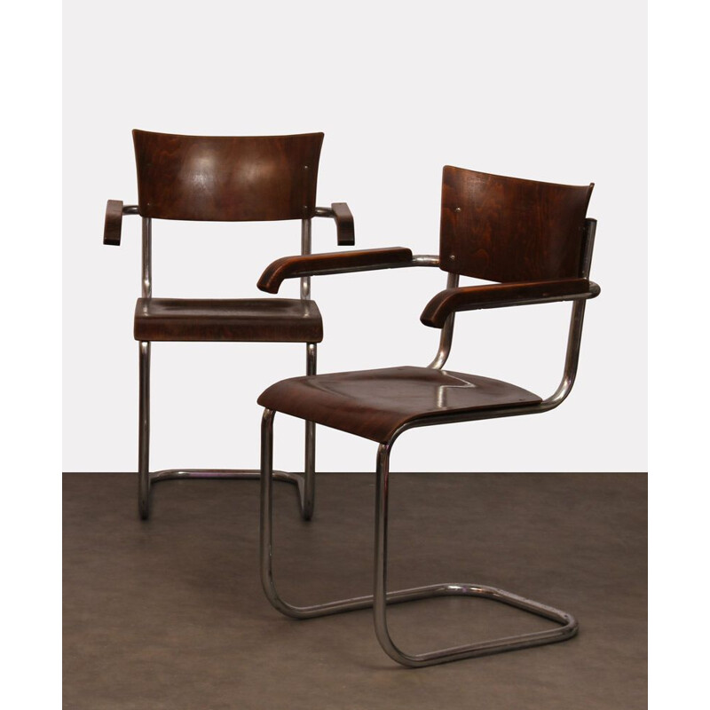 Pair of vintage armchairs by Mart Stam, Czech, 1940