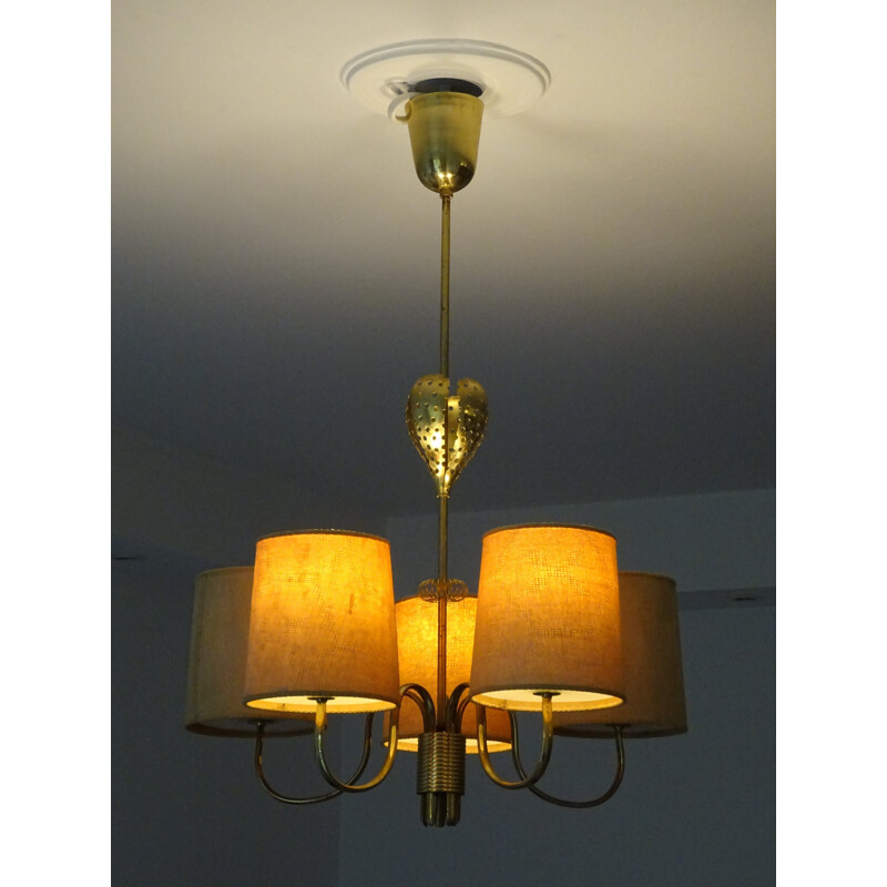 Vintage chandelier Paavo Tynell model 9030 Idman Oy 1950