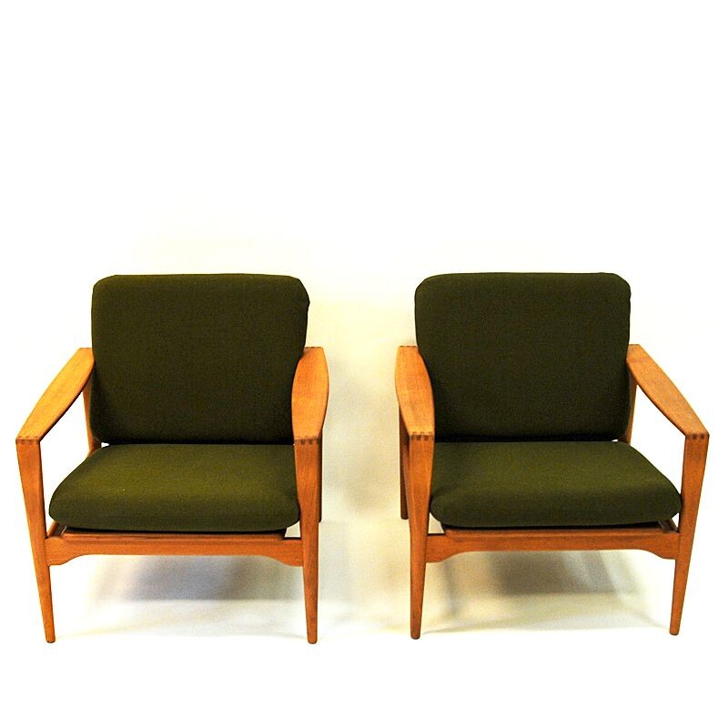 Paire de fauteuils vintage Èk' de Illum Wikkelsø pour Niels Eilersen Danish 1960