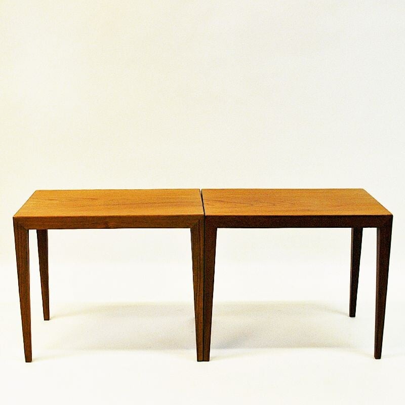 Pair of Severin Hansen's Vintage Danish Teak Side Tables, 1950