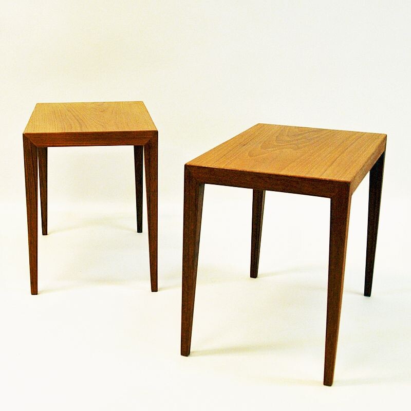 Pair of Severin Hansen's Vintage Danish Teak Side Tables, 1950