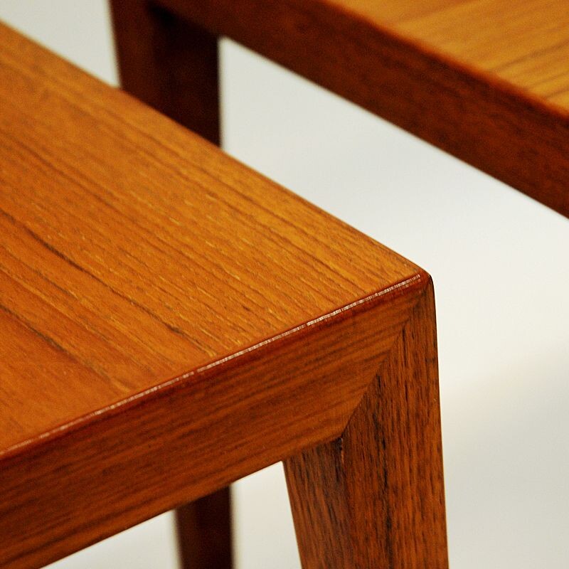 Pair of Severin Hansen's Vintage Danish Teak Side Tables, 1950