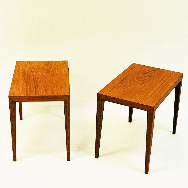 Pair of Severin Hansen's Vintage Danish Teak Side Tables, 1950