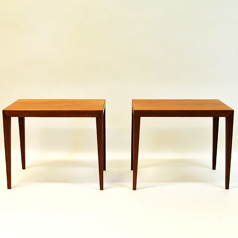 Pair of Severin Hansen's Vintage Danish Teak Side Tables, 1950