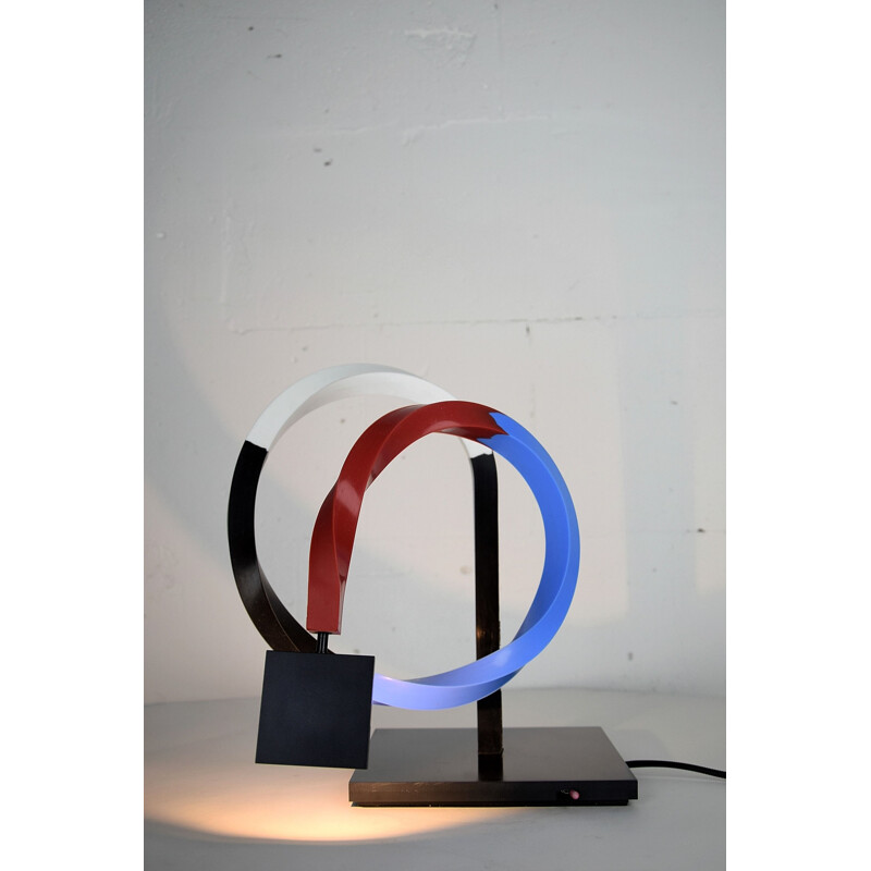 Vintage table lamp Ingo Maurer Zufall Silicone, black Corian, aluminum 2008 