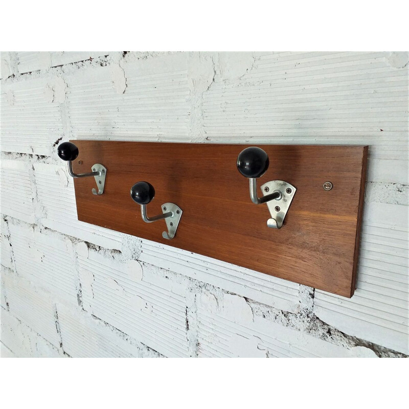 Vintage coat hook with Scandinavian hooks 1970