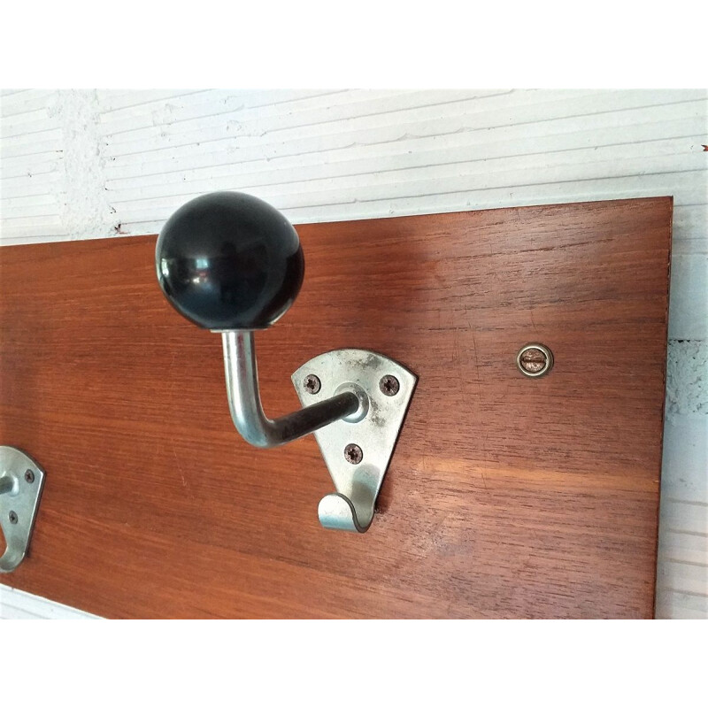 Vintage coat hook with Scandinavian hooks 1970