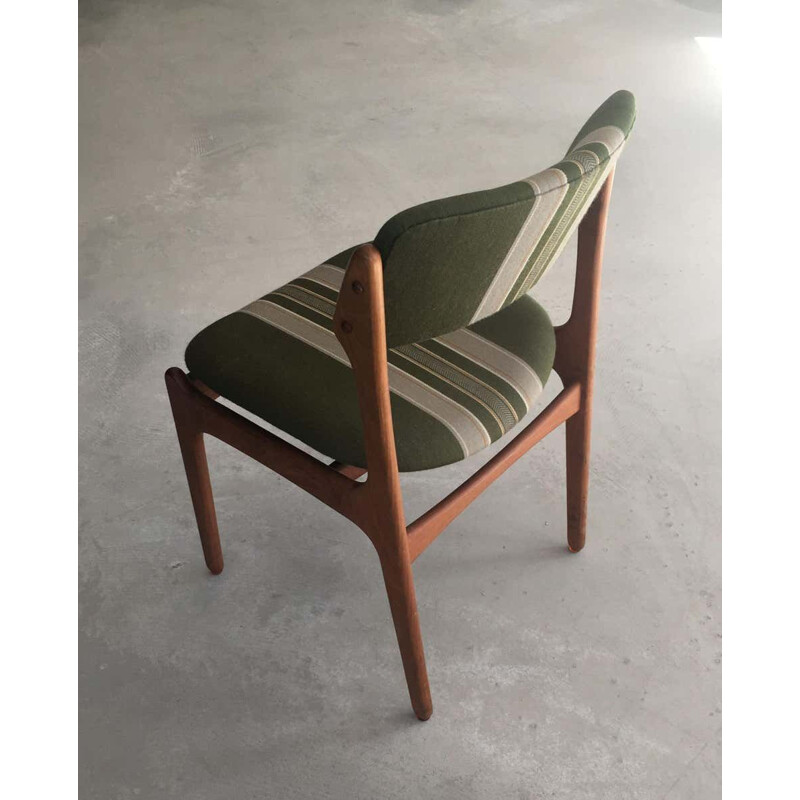 Cadeiras de jantar Vintage teak, Inc. 1960 Reupholstery Erik Buch
