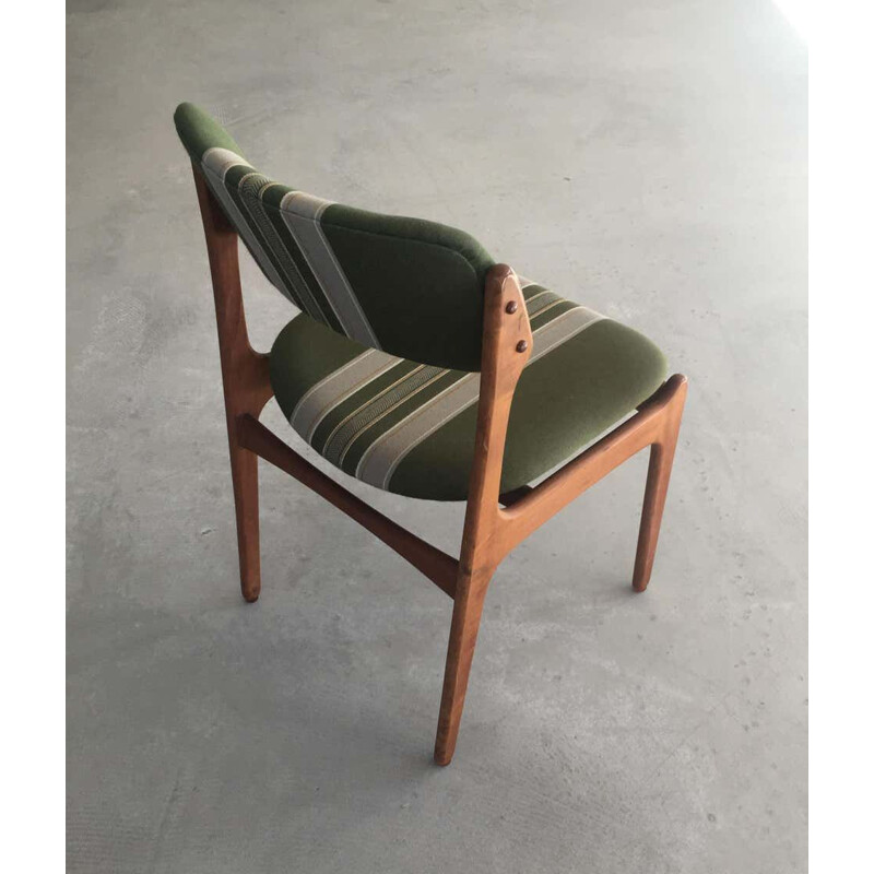 Cadeiras de jantar Vintage teak, Inc. 1960 Reupholstery Erik Buch