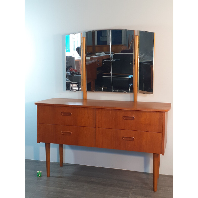 Vintage convertible chest of drawers Teak dressing table by Steen and Strøm's, Norway 1960s