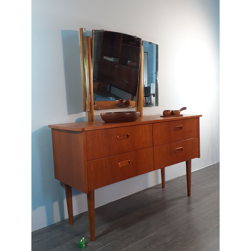 Vintage convertible chest of drawers Teak dressing table by Steen and Strøm's, Norway 1960s