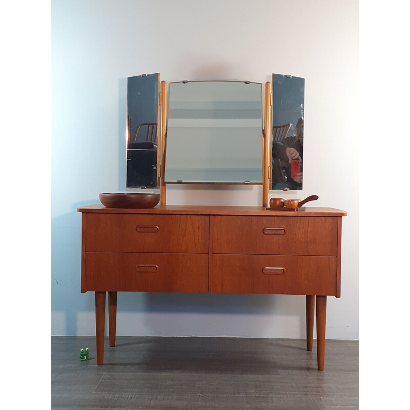 Vintage convertible chest of drawers Teak dressing table by Steen and Strøm's, Norway 1960s