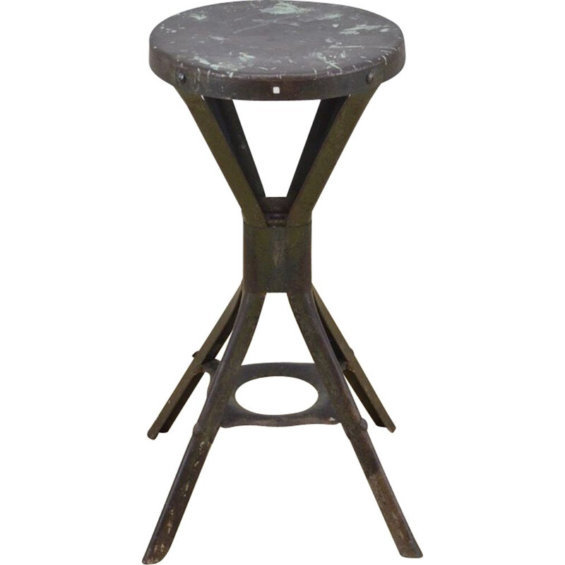 Vintage Industrial Stool by Evertaut Lancashire England 1950s