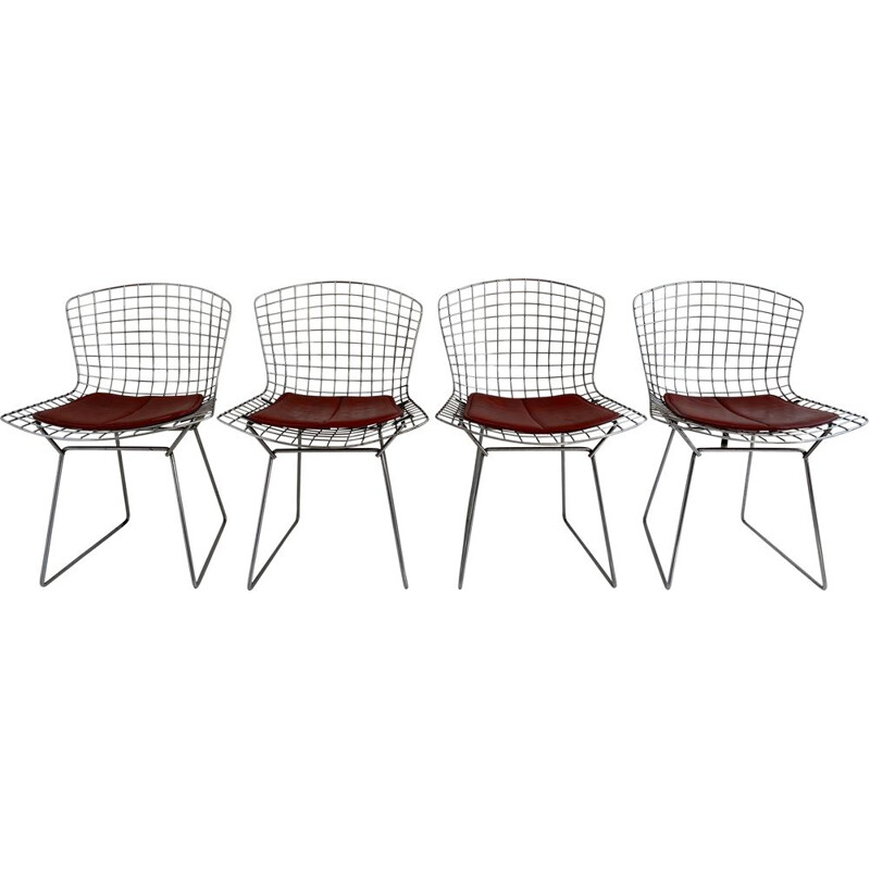 Set of 4 vintage Early Bertoia Chairs from Knoll, 1962