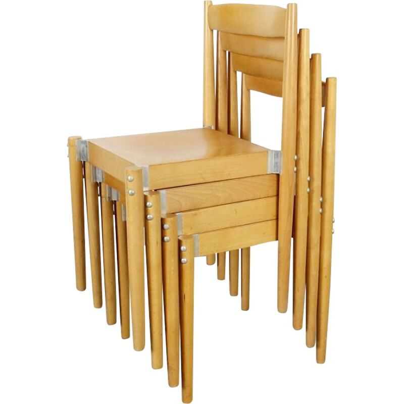 Set of dining chair, by Miroslav Navratil Czechoslovakia 1970s 