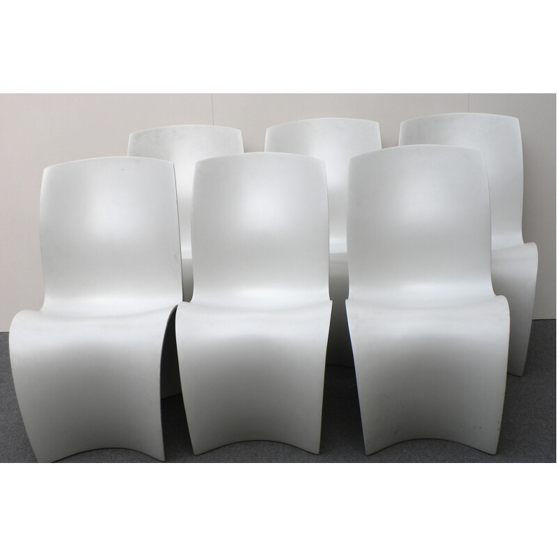 Set of six "Three Skin" chairs in beech, Ron ARAD - 1990s