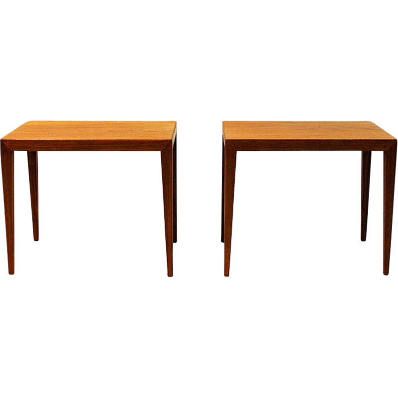 Pair of Severin Hansen's Vintage Danish Teak Side Tables, 1950