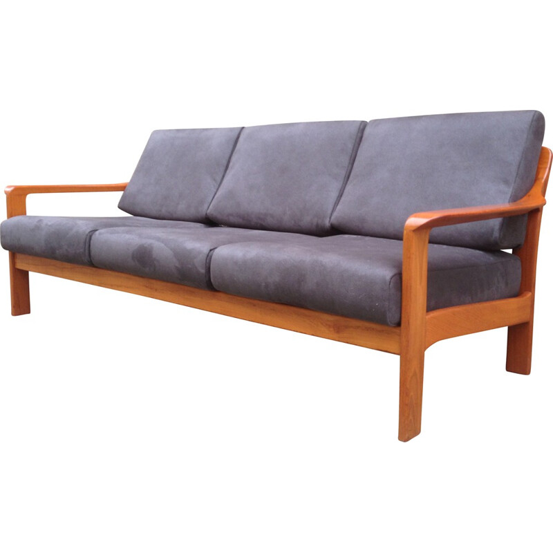 Scandinavian lounge set in teak and anthracite fabric - 1960s