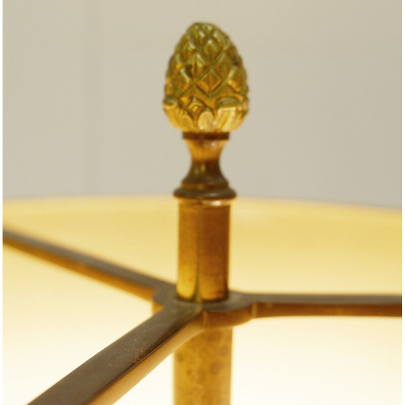 Vintage Lotus Brass Desk Lamp from Maison Charles, 1960s