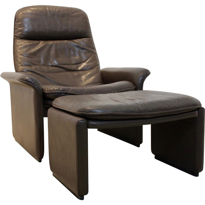 De Sede "DS-50" adjustable lounge chair and its ottoman - 1970s