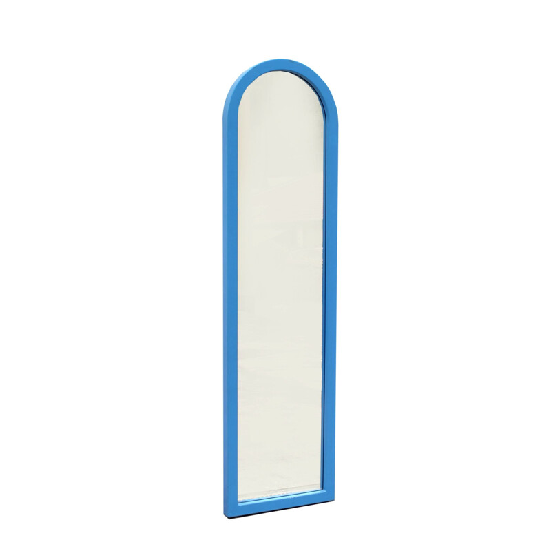 Vintage mirror blue postmodern  for kartell Italy Anna Castelli Ferrieri 1980