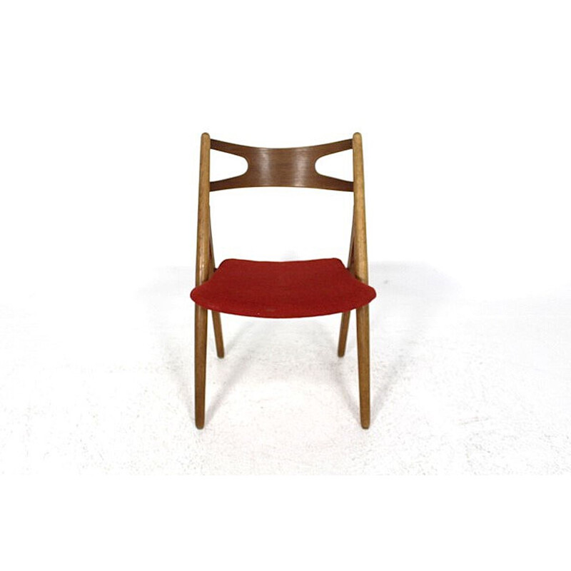 Conjunto de 6 cadeiras de carvalho e teca 'Sawbuck CH29' Hans J. Wegner, Carl Hansen e Son, 1960
