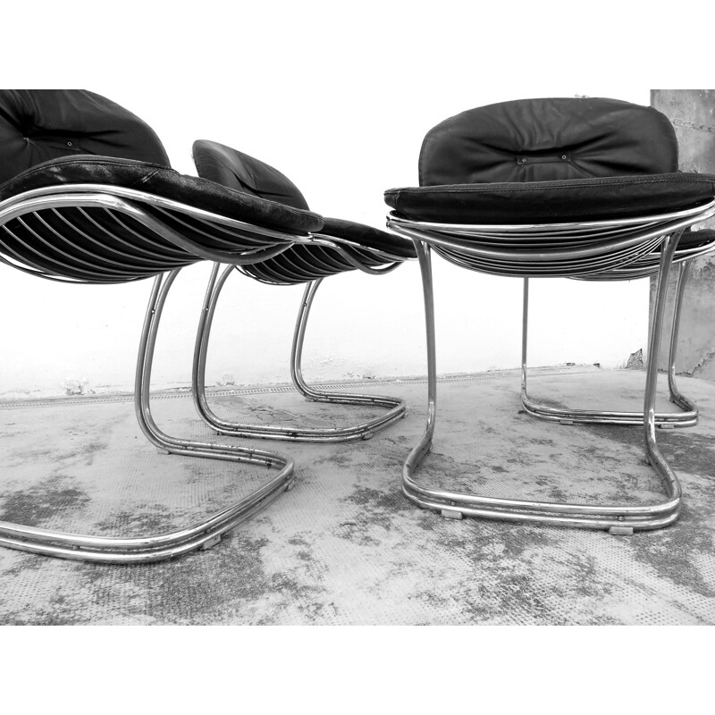 Set 4 chairs vintage for Gastone Rinaldi by Rima Padova Italy 1970 