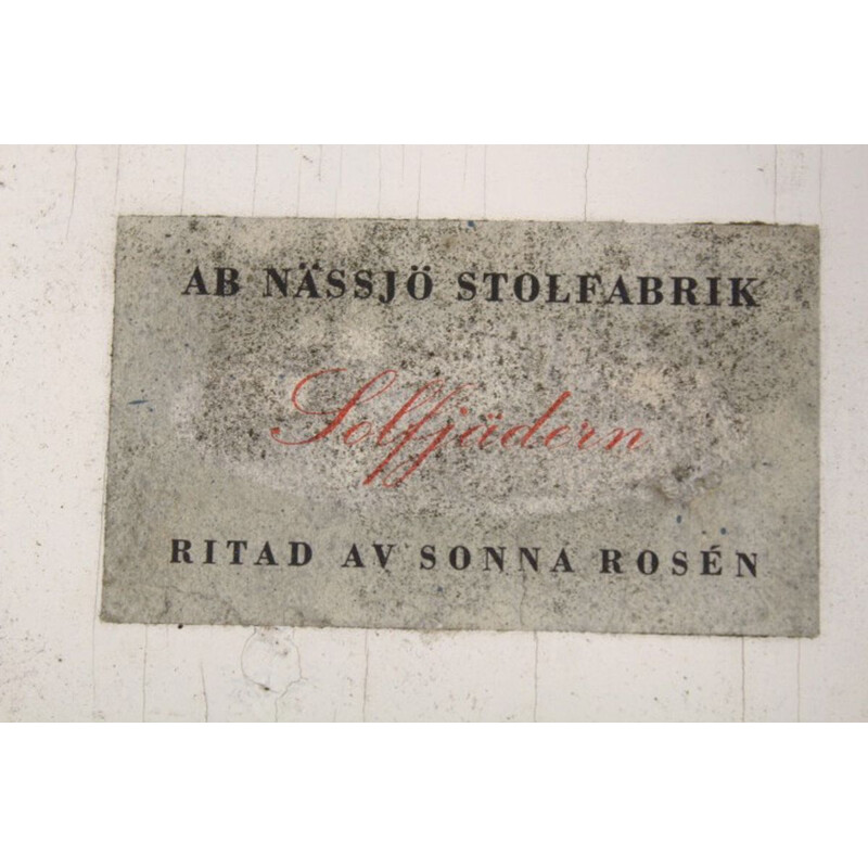 Fauteuil lounge vintage en bois par Sonna Rosen pour Nässjö Stolfabrik suédoise
